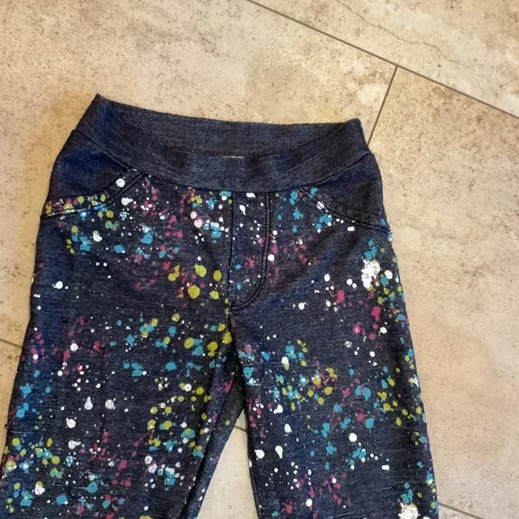 Ta-Eam Collection Girls Stretch Pants Blue Paint Splatter Sz M (5) - Picture 5 of 10